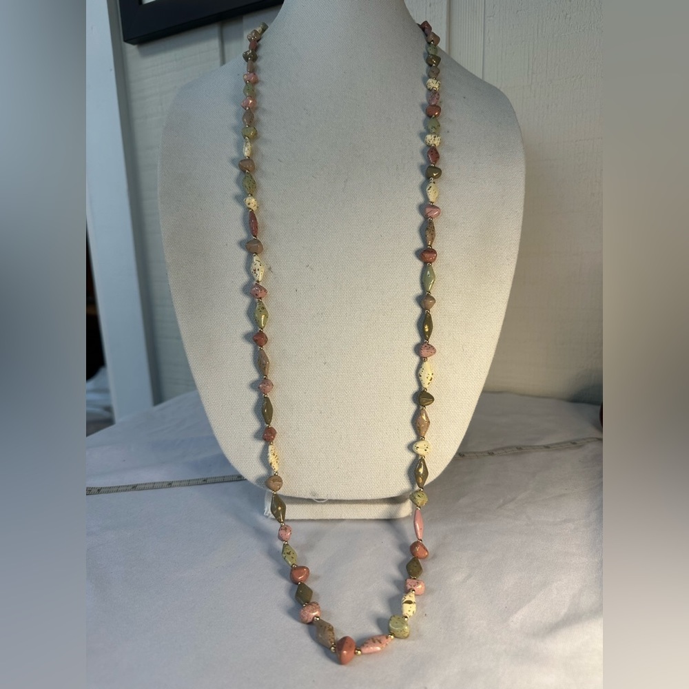 Older long pastel bead necklace
